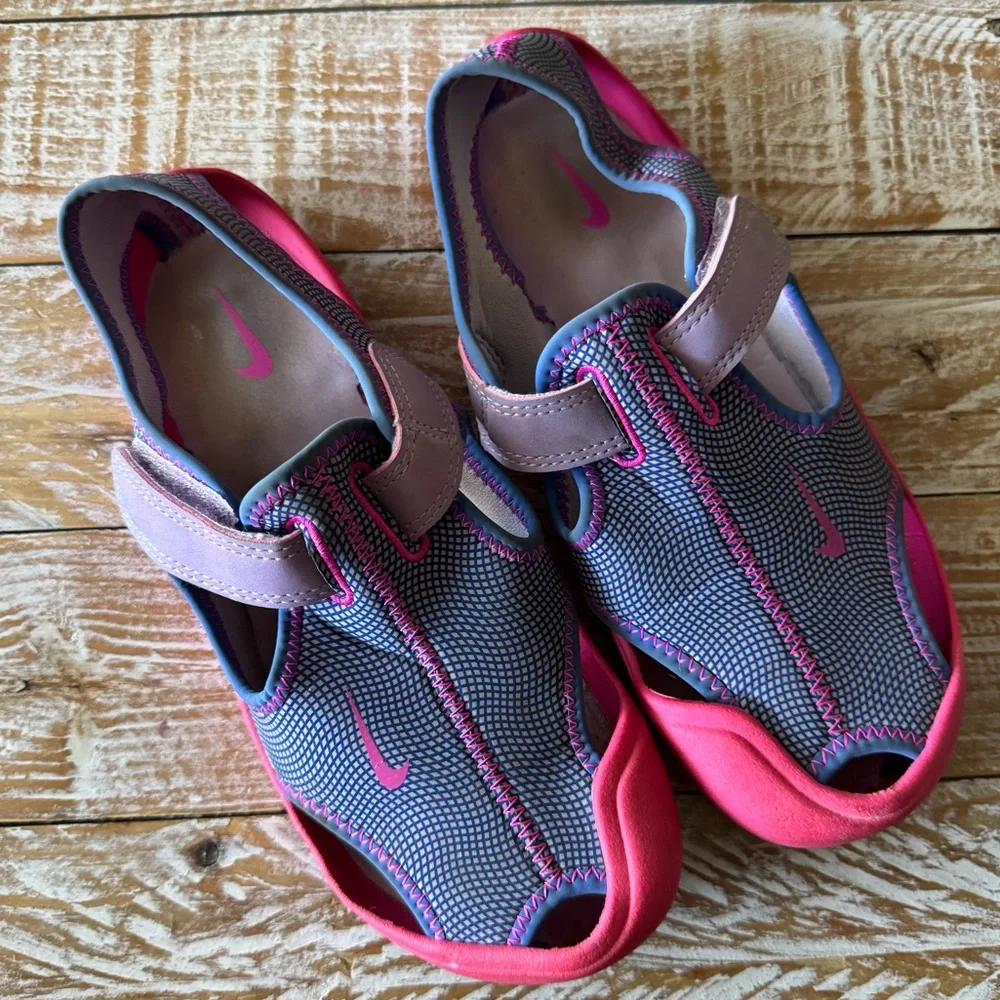 🌸 Nike Sunray Protect Kids Sandals 🌸 – Fire Pink/Hydrangeas – US 5Y